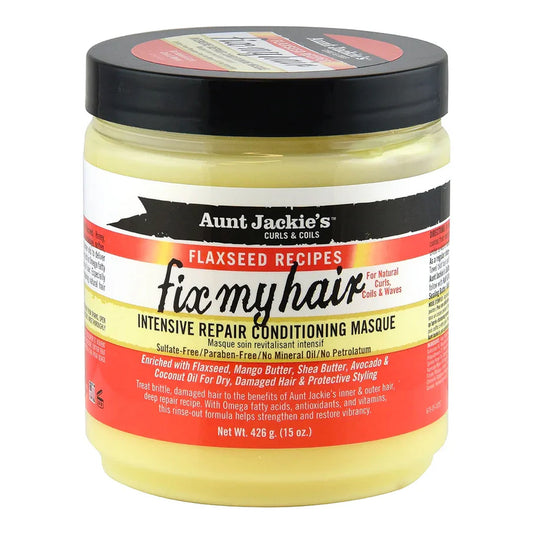 Aunt Jackie's - Fix My Hair Intensive Repair Conditioning Masque Enriched With Flaxseed, Mango Butter, Shea Butter, Avocado & Coconut Oil - 426g
