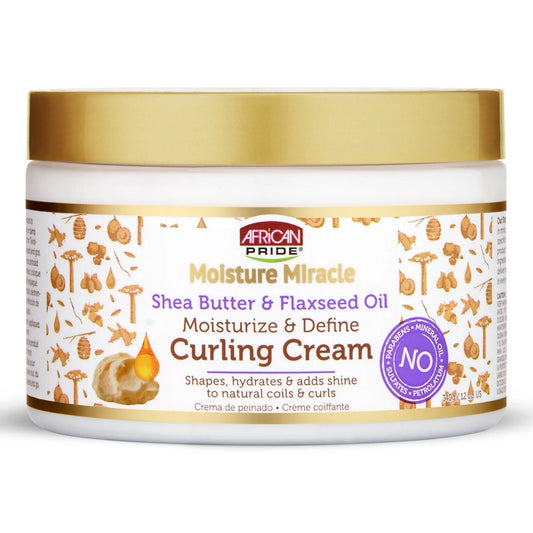 African Pride - Moisture Miracle Shea Butter & Falxseed Oil Moisturize & Define Curling Cream - 340g