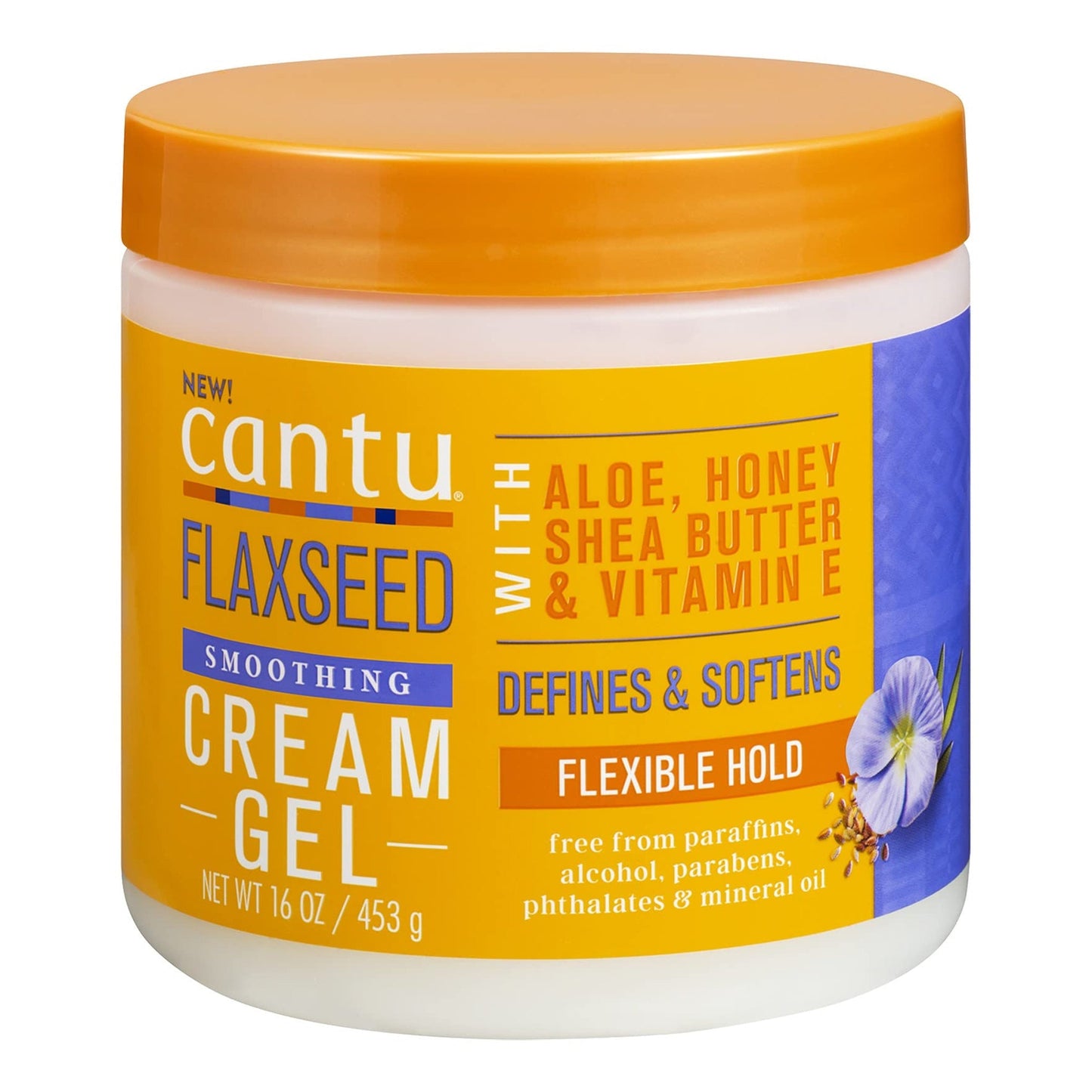 Cantu - Flaxseed Smoothing Cream Gel With Aloe, Honey, Shea Butter & Vitamin E - 453g