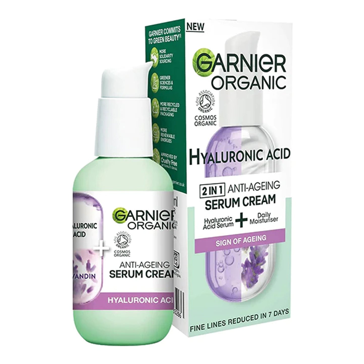 Garnier - Organic Hyaluronic Acid 2 In 1 Anti-Ageing Serum Cream - 50ml