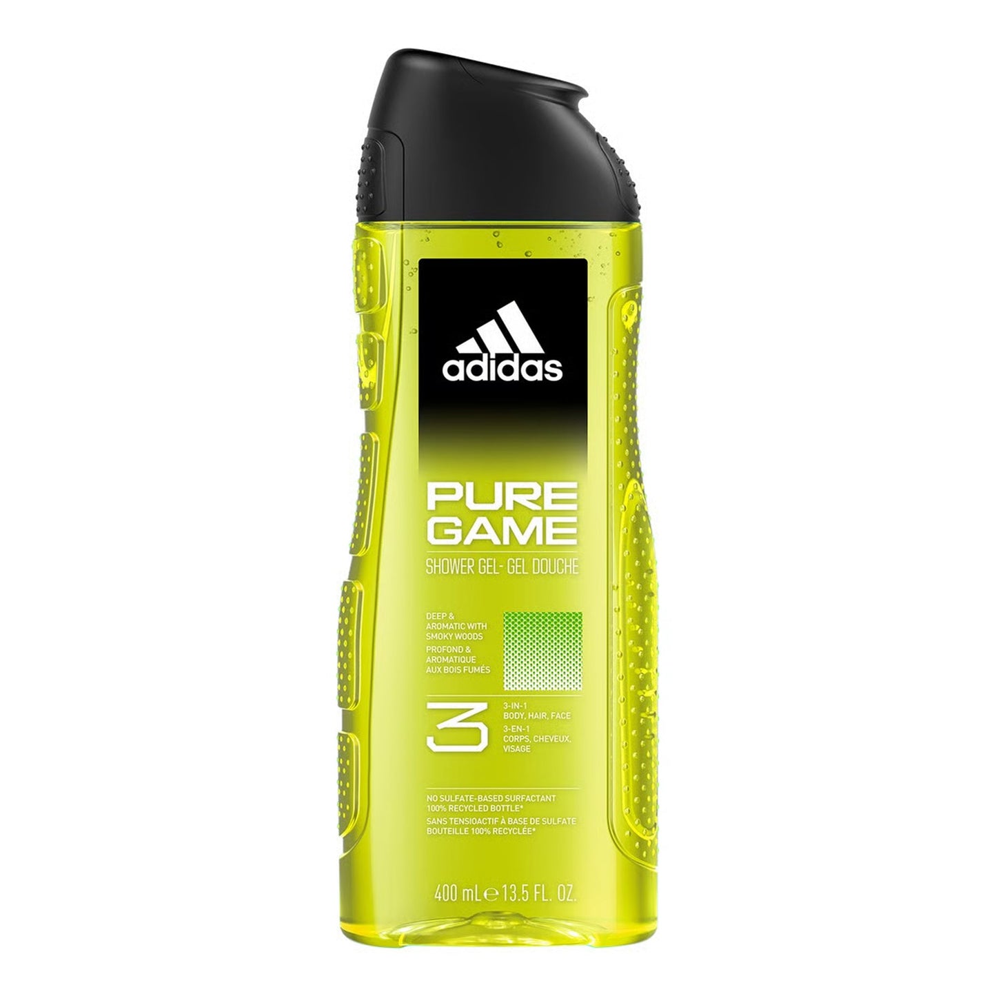 Adidas - Pure Game 3 In 1 Shower Gel With Deep & Aromatic With Smoky Woods - 400ml