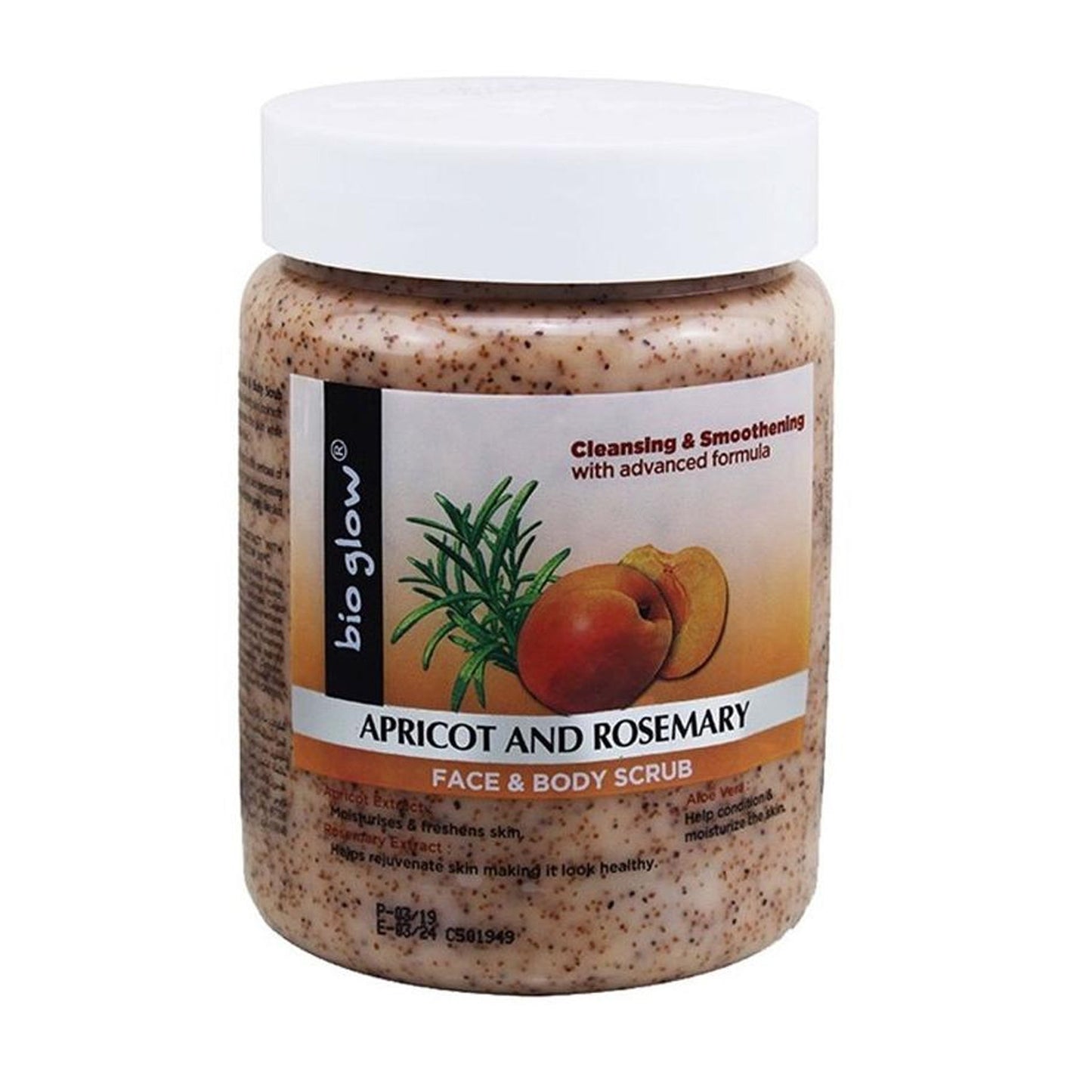 Bio Glow - Apricot & Rosemary Face & Body Scrub - 500ml