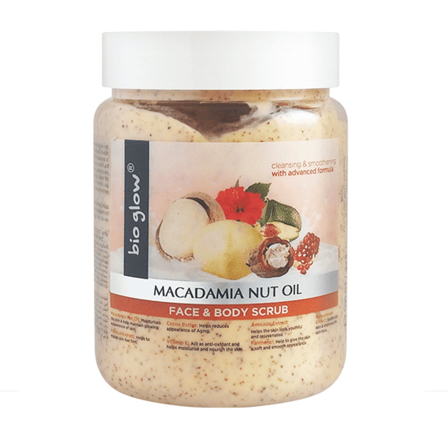 Bio Glow - Macadamia Nut Oil Face & Body Scrub - 500ml