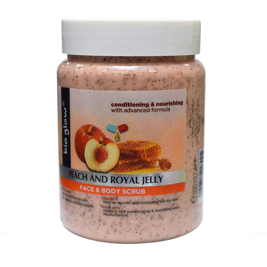 Bio Glow - Peach & Royal Jelly Face & Body Scrub - 500ml