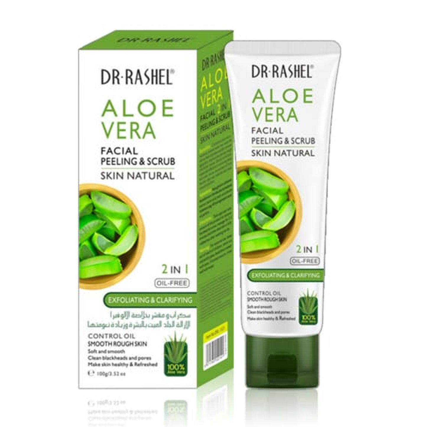 Dr. Rashel - Skin Natural Aloe Vera 2 In 1 Facial Peeling & Scrub - 100g