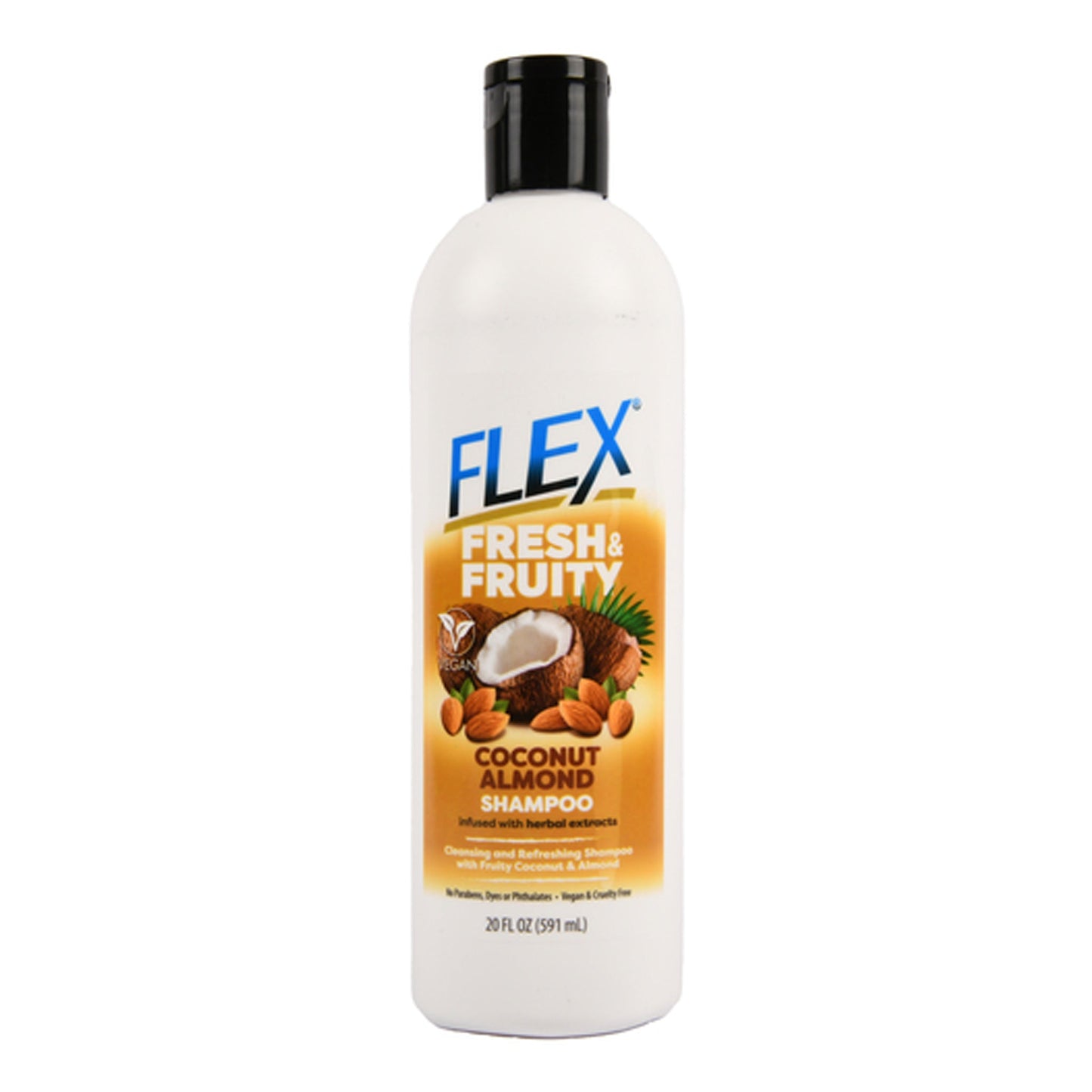 Flex - Fresh & Fruity Coconut Almond Cleansing & Refreshing Shampoo Infused With Herbal Extracts - 591ml