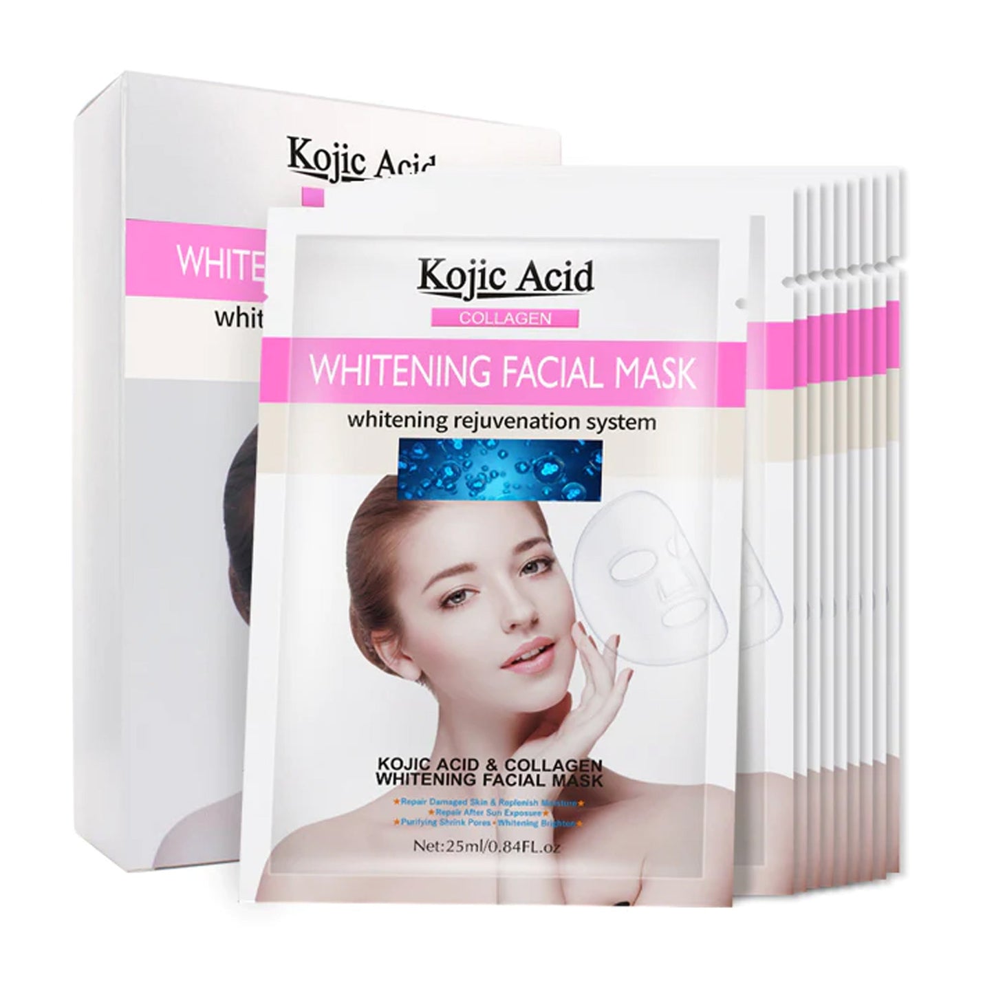 Guanjing - Kojic Acid & Collagen Whitening Facial Mask (10 Sheets)