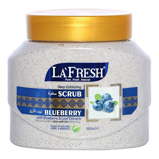 La Fresh - Deep Exfoliating Blueberry Face & Body Scrub With Blueberry & Leaf Extracts - 500ml