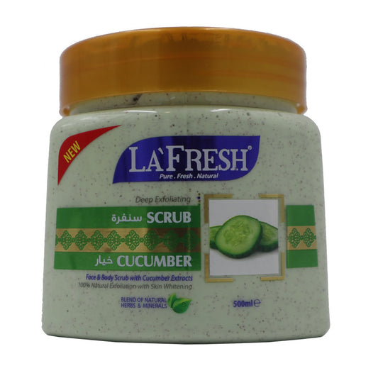 La Fresh - Deep Exfoliating Cucumber Face & Body Scrub With Cucumber Extract - 500ml