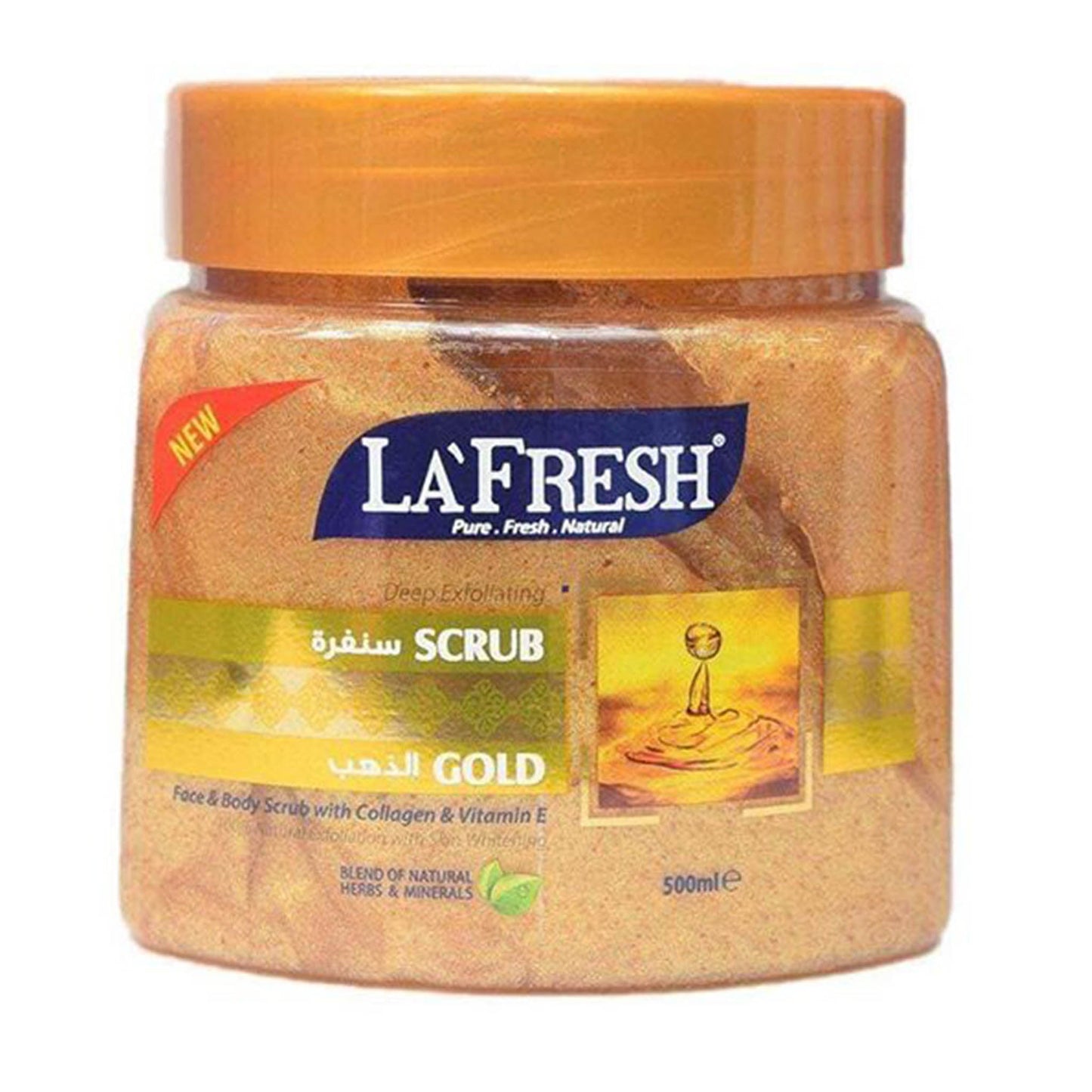 La Fresh - Deep Exfoliating Gold Face & Body Scrub With Collagen & Vitamin E - 500ml