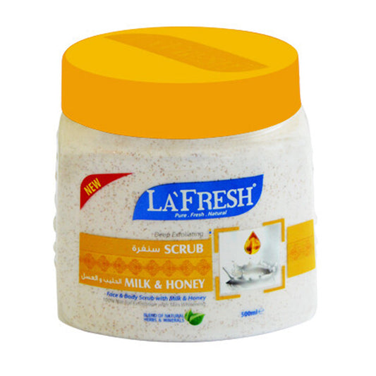 La Fresh - Deep Exfoliating Milk & Honey Face & Body Scrub With Milk & Honey Extract - 500ml