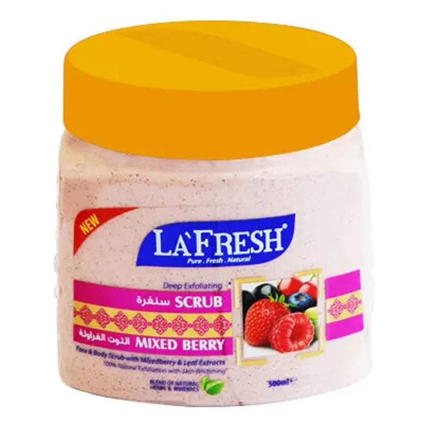 La Fresh - Deep Exfoliating Mixed Berry Face & Body Scrub With Mixed Berry & Leaf Extract - 500ml