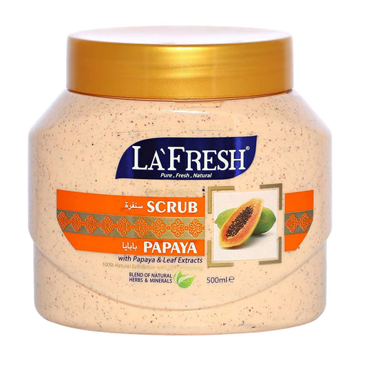 La Fresh - Deep Exfoliating Papaya Face & Body Scrub With Papaya With Leaf Extract - 500ml