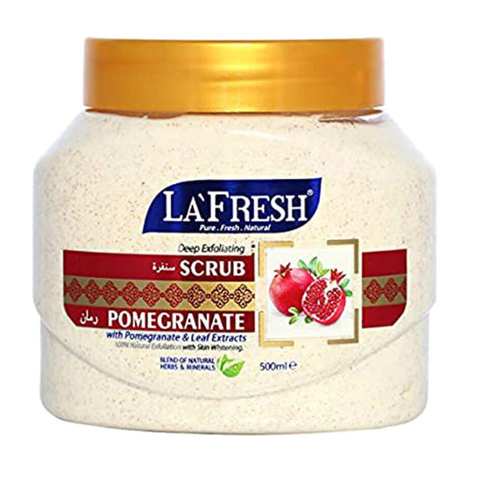 La Fresh - Deep Exfoliating Pomegranate Face & Body Scrub With Pomegranate & Leaf Extracts - 500ml