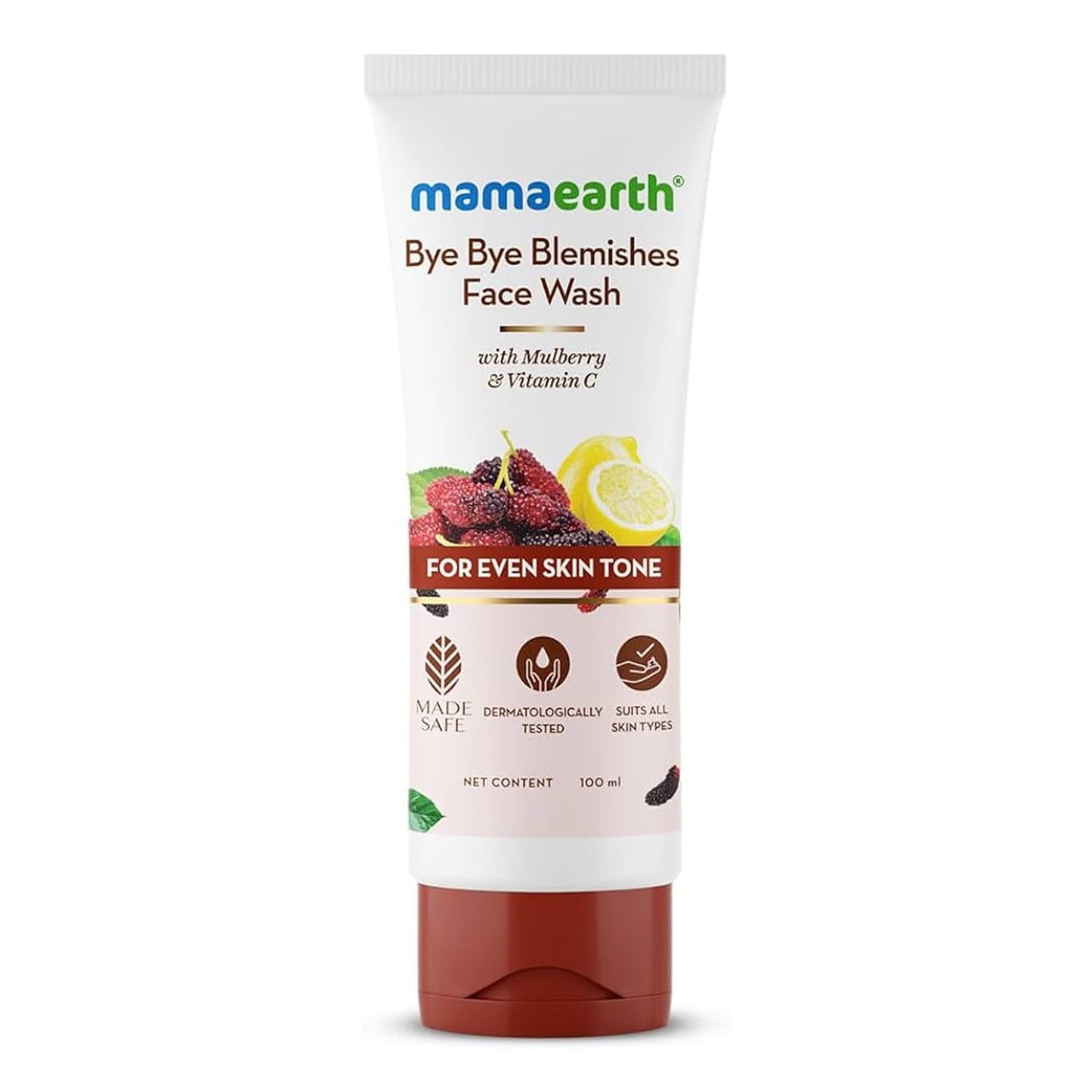 Mamaearth - Bye Bye Blemishes Face Wash With Mulberry & Vitamin C For Even Skin Tone - 100ml