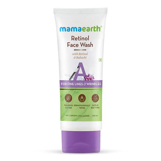 Mamaearth - Retinol Face Wash With Retinol & Bakuchi For Fine Lines & Wrinkles - 100ml