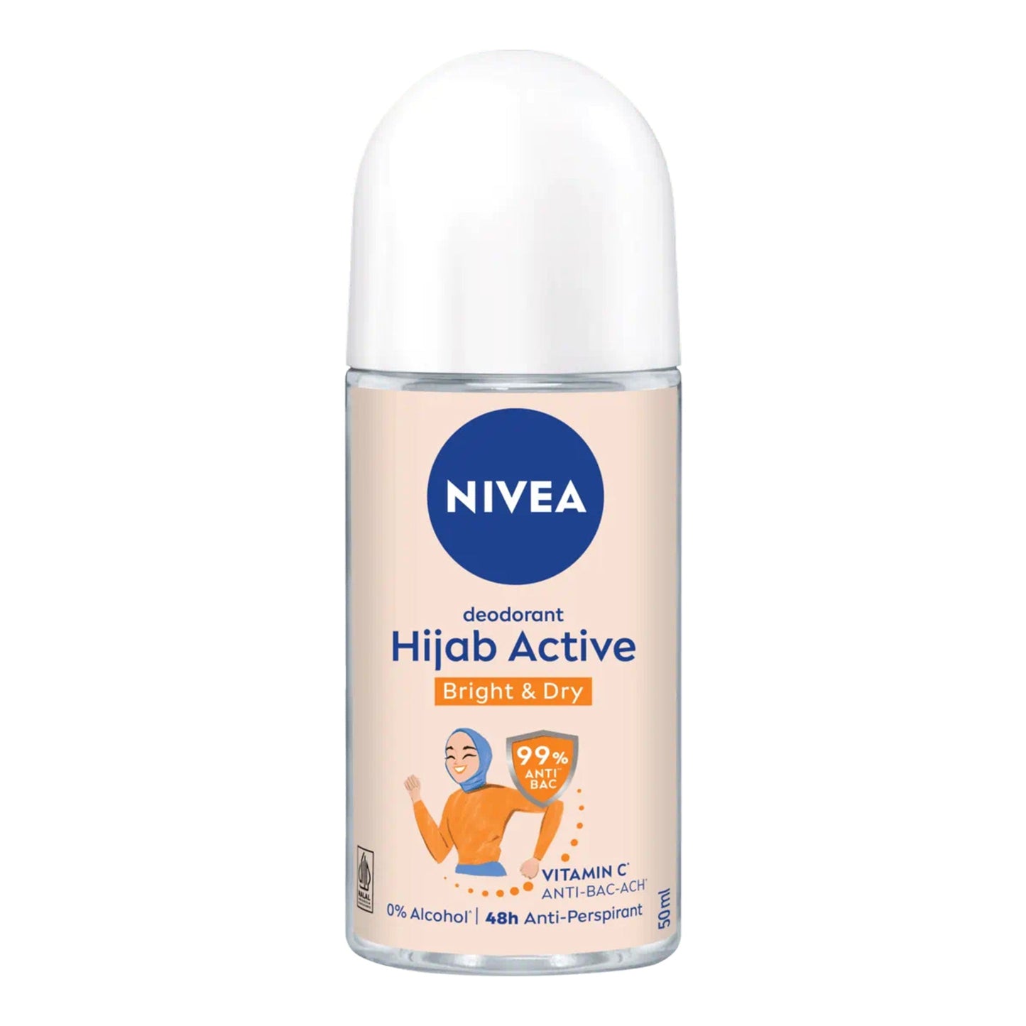 Nivea - Hijab Active Bright & Dry 48H Anti-Perspirant Deodorant Roll On - 50ml