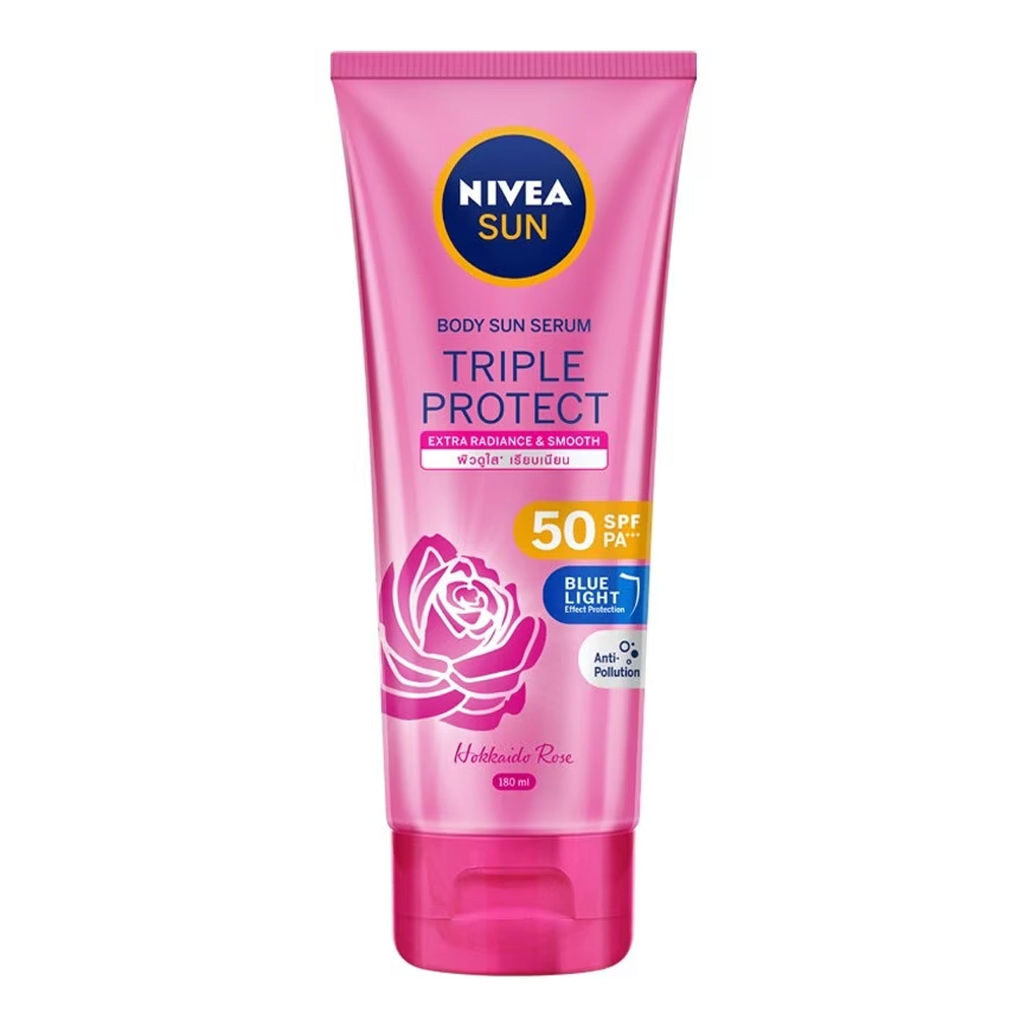 Nivea Sun - Triple Protect Extra Radiance & Smooth Body Sun Serum With Hokkaido Rose SPF 50 PA+++ - 180ml