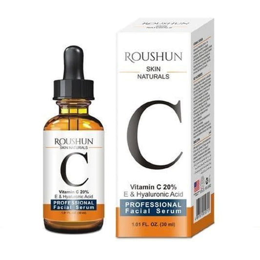 Roushun - Skin Naturals Vitamin C 20% E & Hyaluronic Acid Professional Facial Serum - 30ml