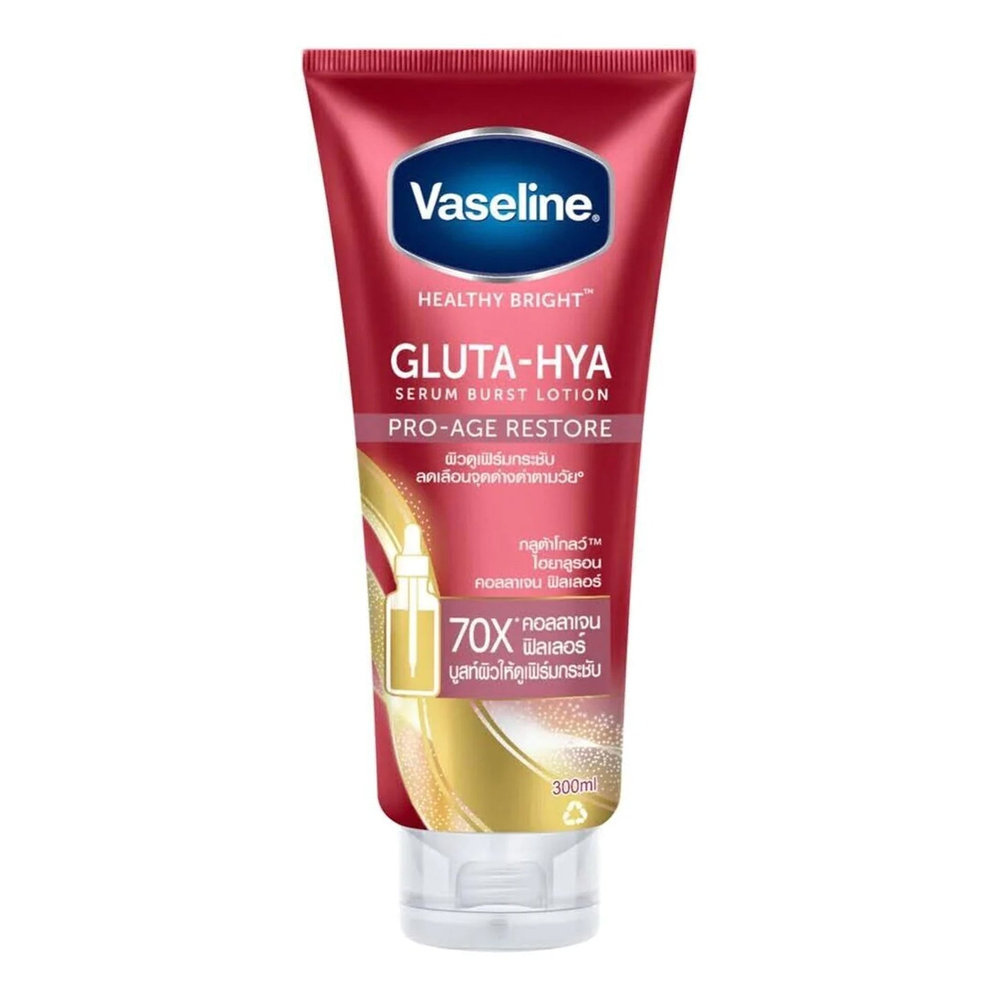 Vaseline - Healthy Bright Gluta-HYA Pro-Age Restore Serum Burst Lotion - 300ml